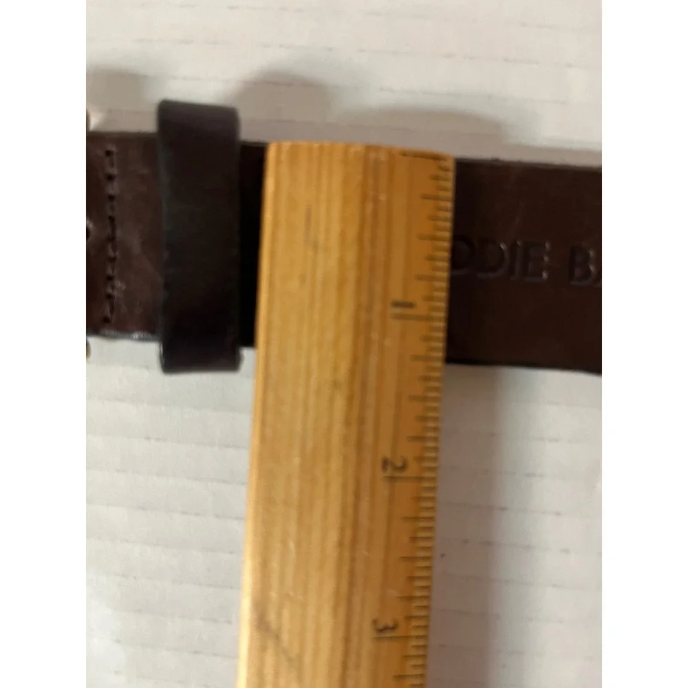Eddie Bauer‎ Leather Belt Mens 32 Brown Brass Buckle Casual Accessory
